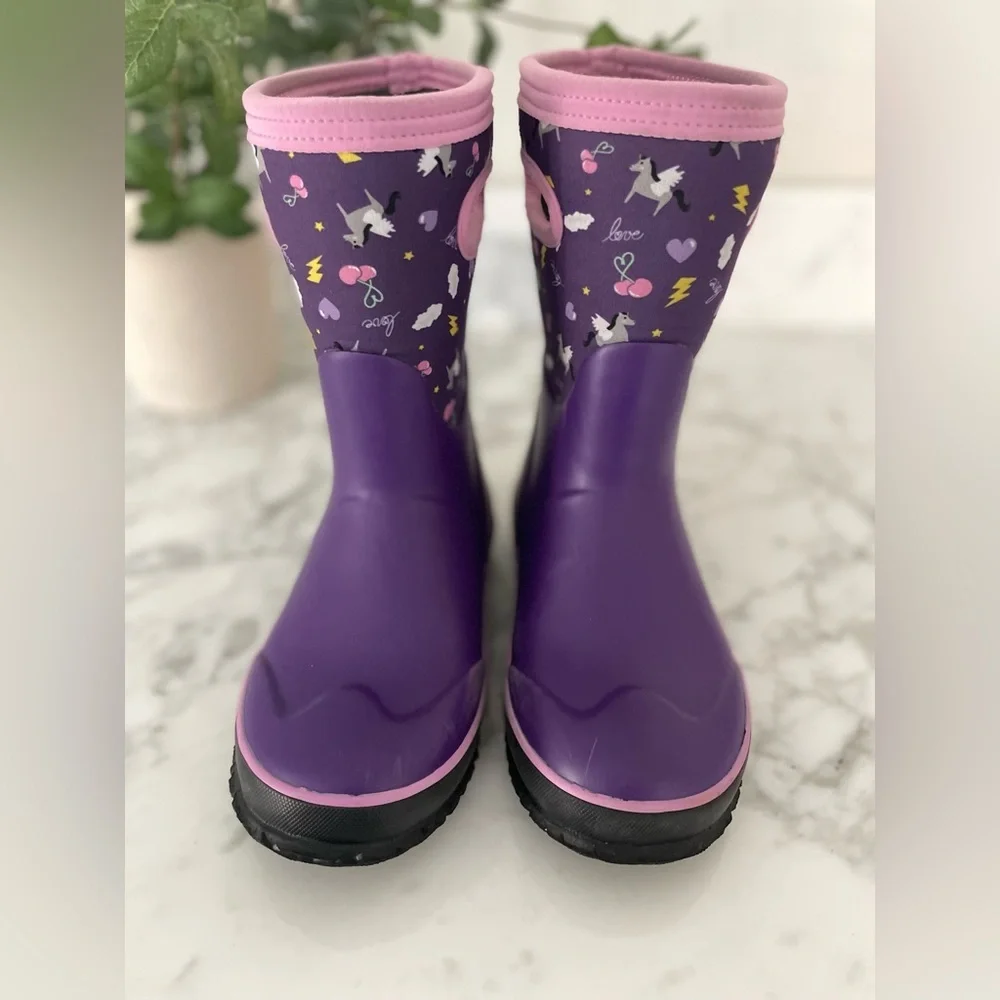 BOGS Kids‎ Classic Boots Pegasus Purple Big Kids Size 1 Waterproof Rain Snow